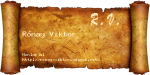 Rónay Viktor névjegykártya