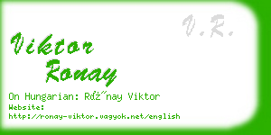 viktor ronay business card